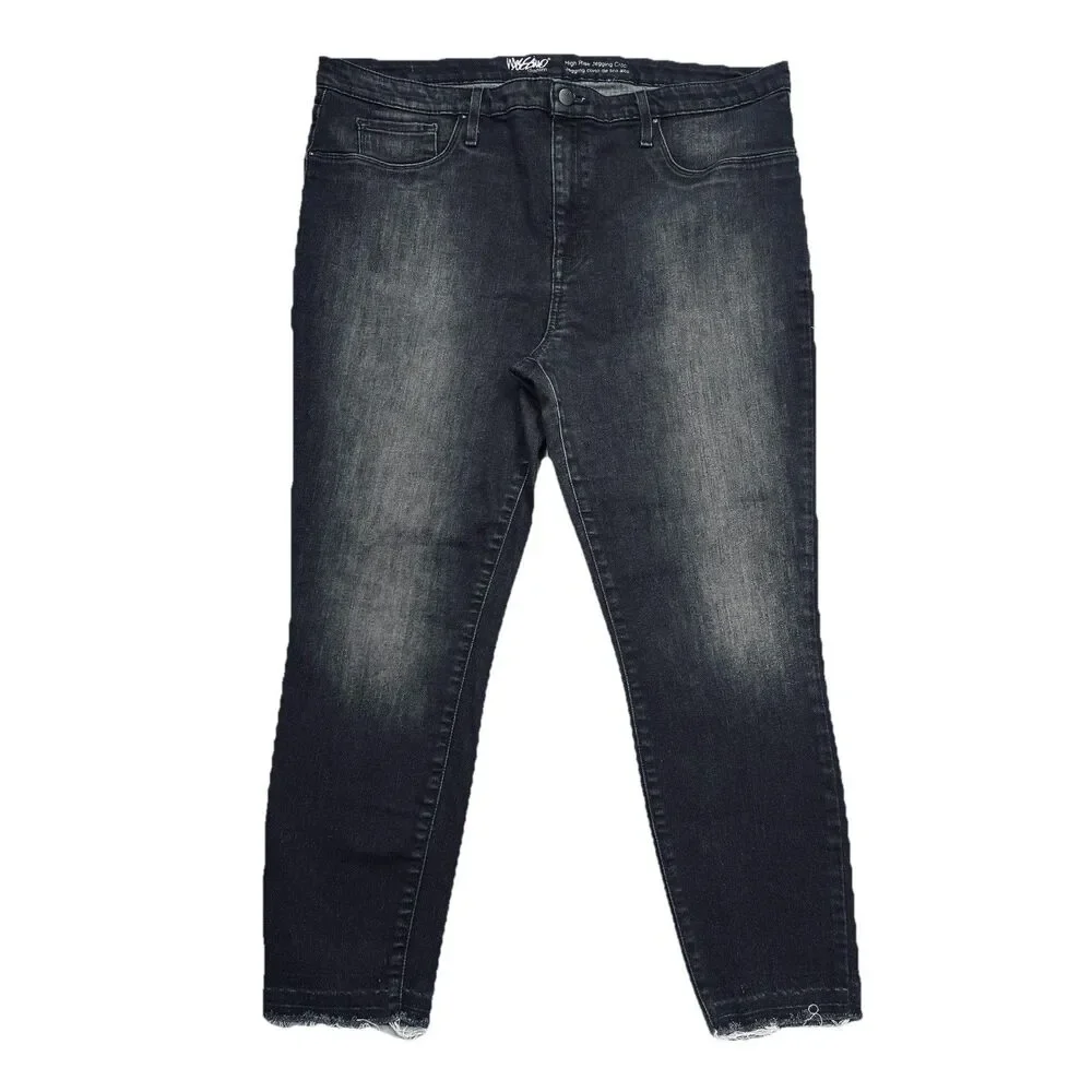 Mossimo High Rise Jegging Crop Jeans Plus 18 (38x24.5) Black Denim Stretch Women